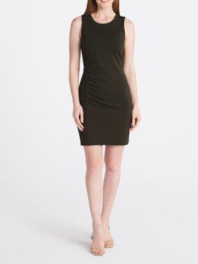 Heatherly Astrid Knit Ruched Fitted Dress Olive Womens XL NWT